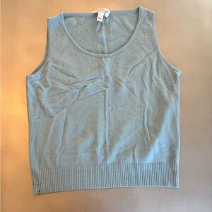 St. John knit cashmere tank top. light blue. size L